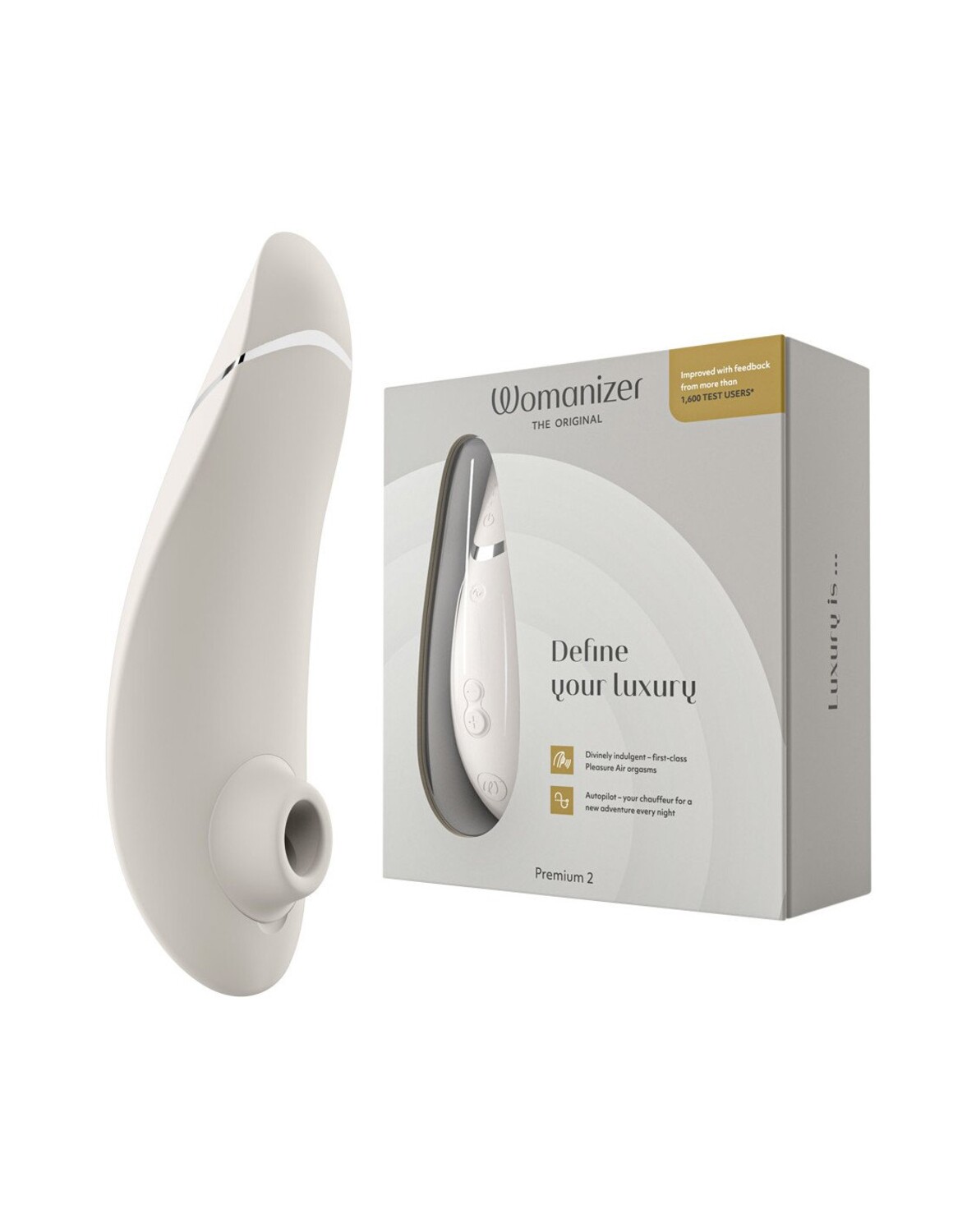  Womanizer Premium 2 Бесконтактный клиторальный стимулятор, перезаряжаемый, белый