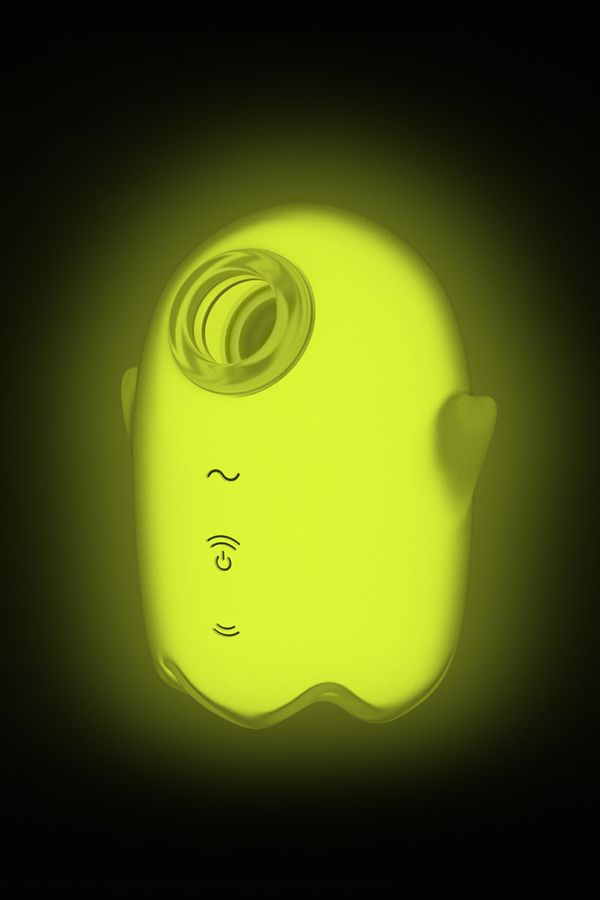  Вакуум-волновой бесконтактный стимулятор клитора Satisfyer Glowing Ghost, силикон, желтый, 8,4 см