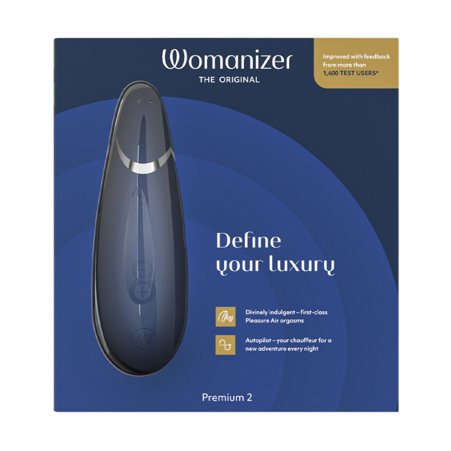  Womanizer Premium Бесконтактный клиторальный стимулятор перезаряжаемый, синий