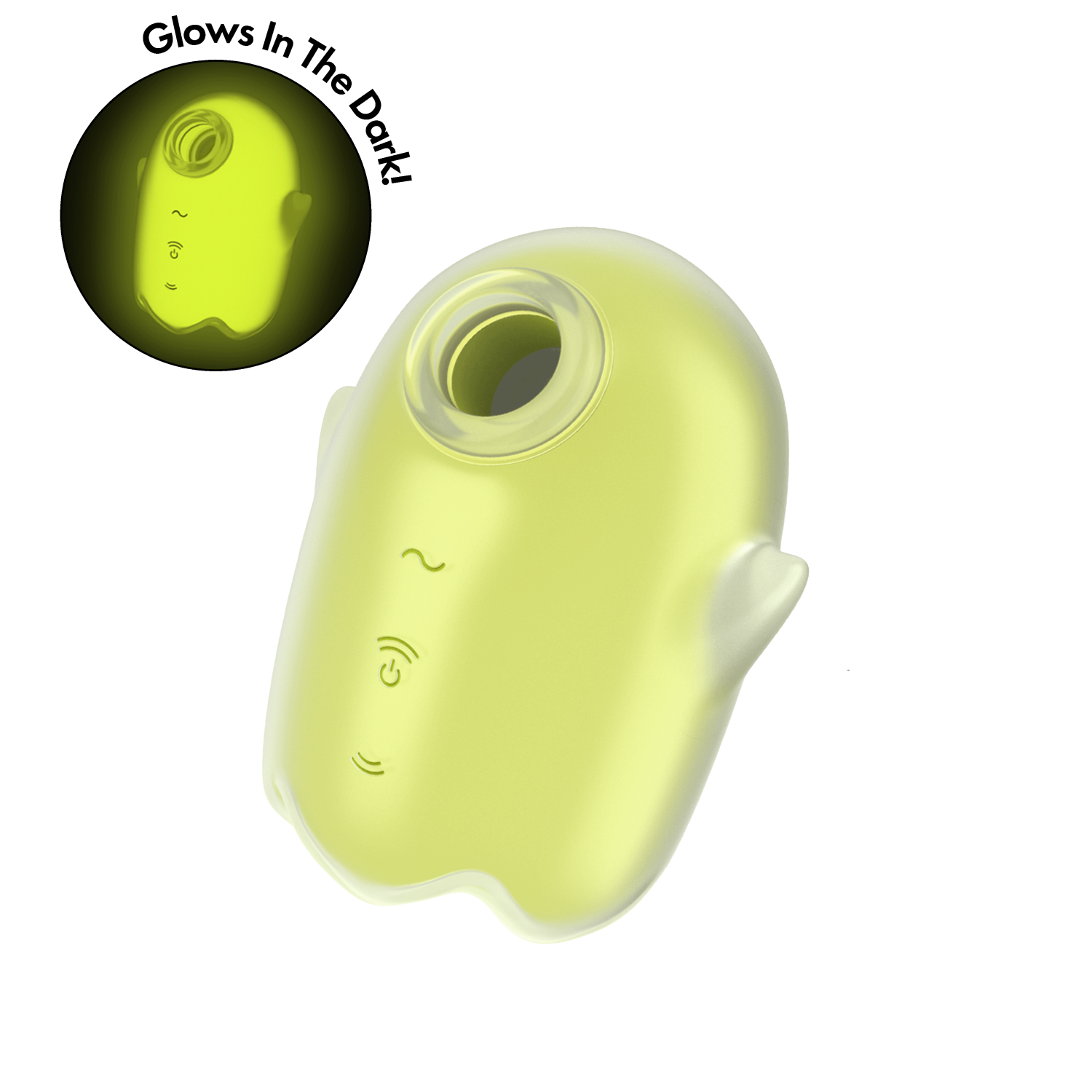  Вакуум-волновой бесконтактный стимулятор клитора Satisfyer Glowing Ghost, силикон, желтый, 8,4 см