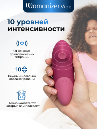  Womanizer Vibe Клиторальный вибратор, перезаряжаемый, темно-синий