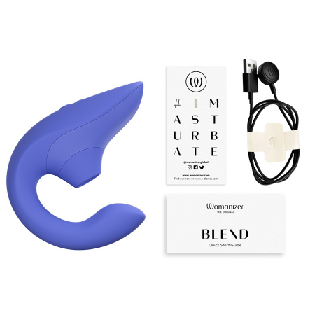  Womanizer Blend Бесконтактный клиторальный стимулятор, перезаряжаемый, голубой