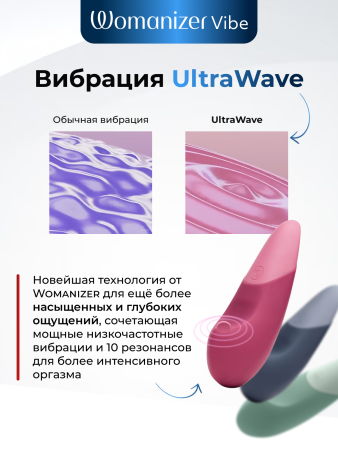  Womanizer Vibe Клиторальный вибратор, перезаряжаемый, темно-синий