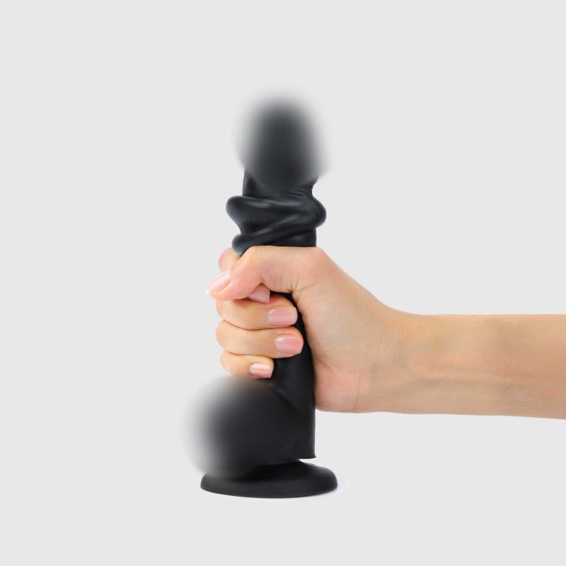  Фаллоимитатор Strap-On-Me Realistic Dildo с подвижной кожей, черный L, 19 см