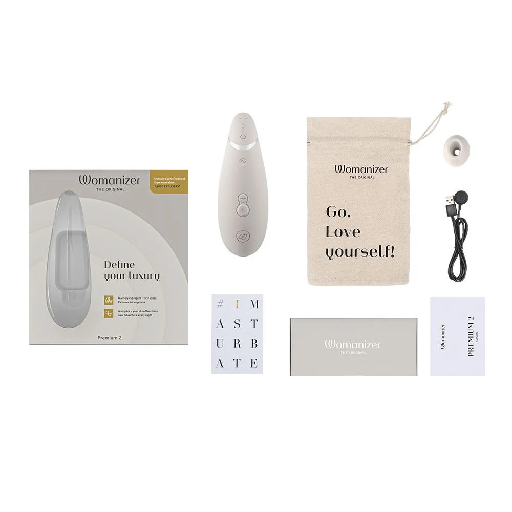  Womanizer Premium 2 Бесконтактный клиторальный стимулятор, перезаряжаемый, белый