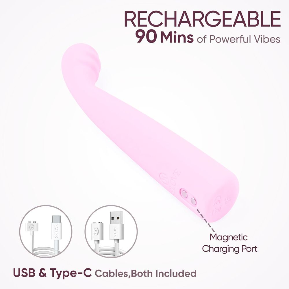  Selove TouchBend Вибратор с рельефом, розовый перезаряжаемый