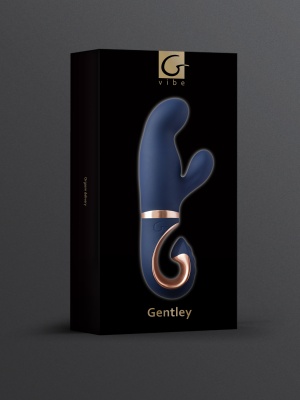  Gvibe Gentley - Вибратор кролик , цвет тёмно-синий, общая длина 19,9 см.